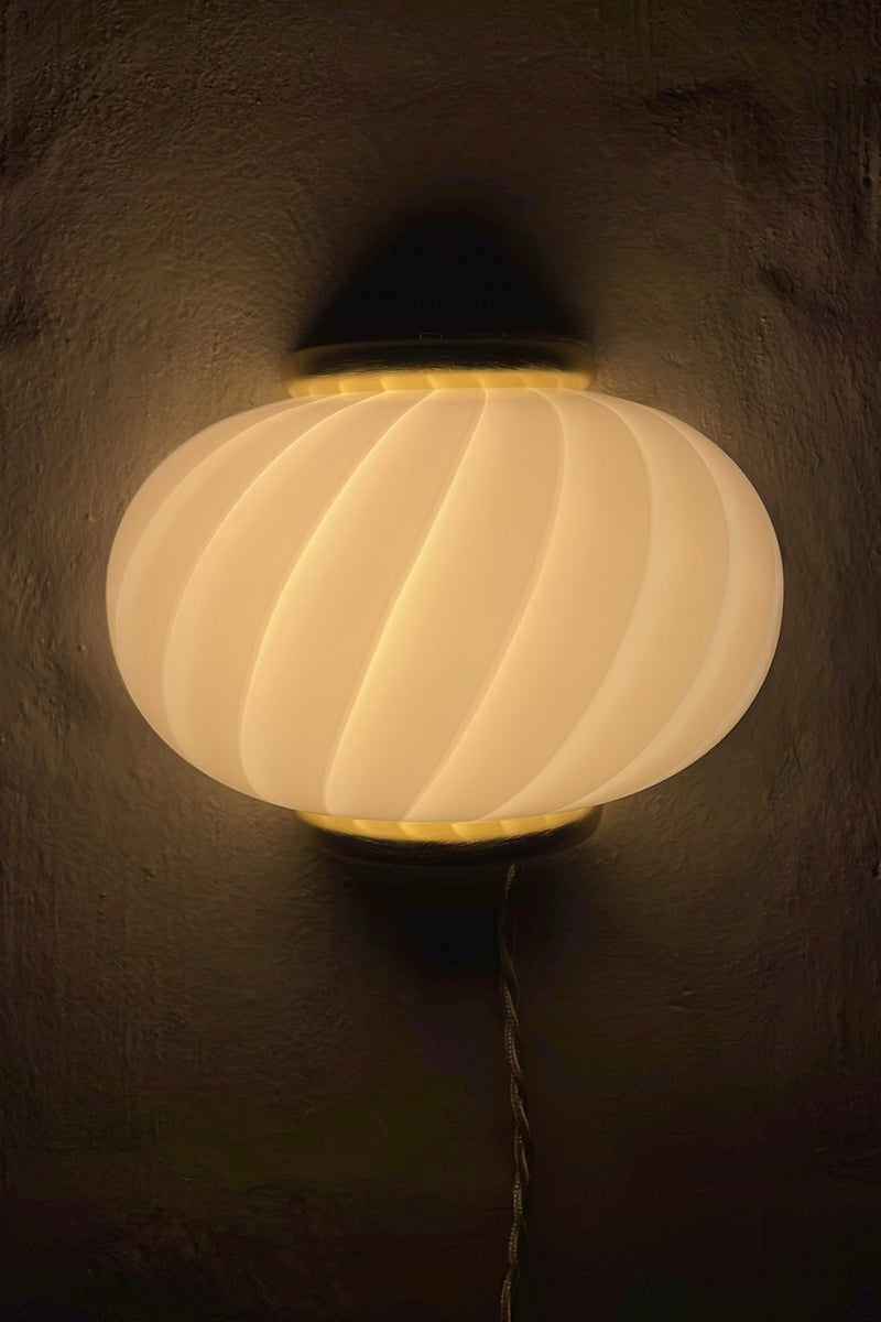 Murano Candy vägglampa gul swirl 21x15cm