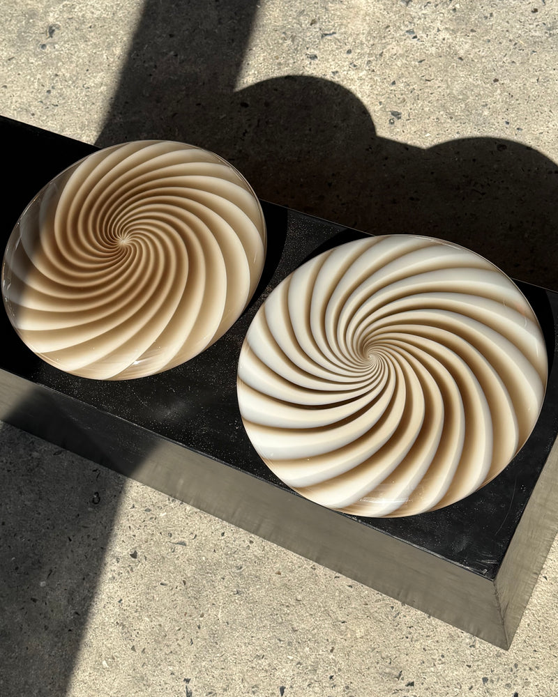 Murano Candy ceiling light gray brown swirl D:30 cm