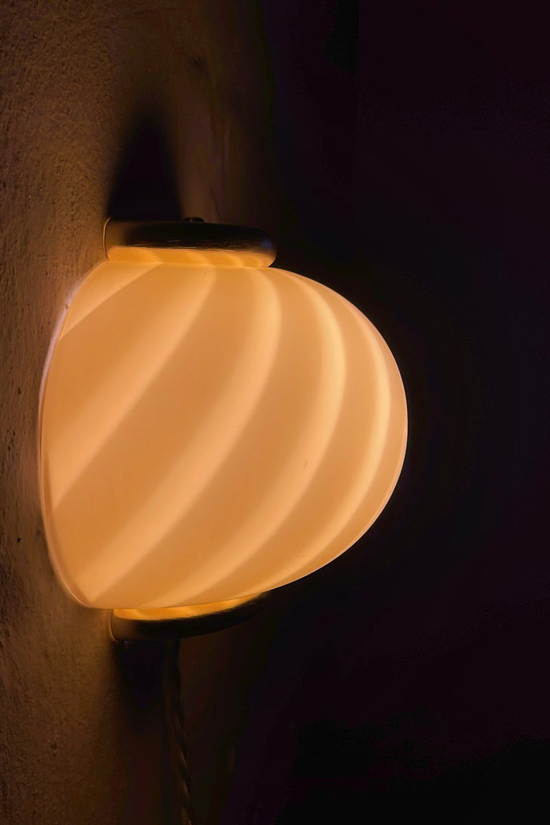 Murano Candy vägglampa karamell creme swirl 21x15cm