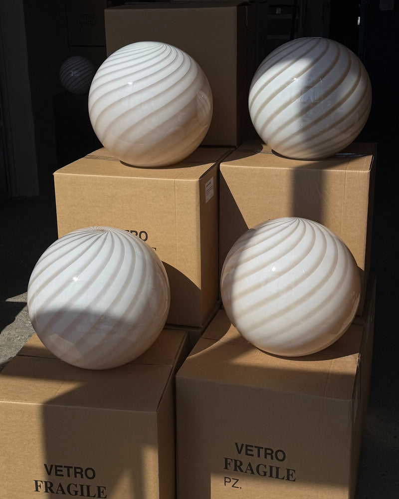 Large Murano Candy pendant caramel cream swirl D:40 cm