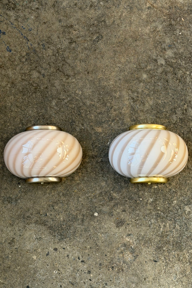 Murano Candy væglampe karamel creme swirl 21x15cm
