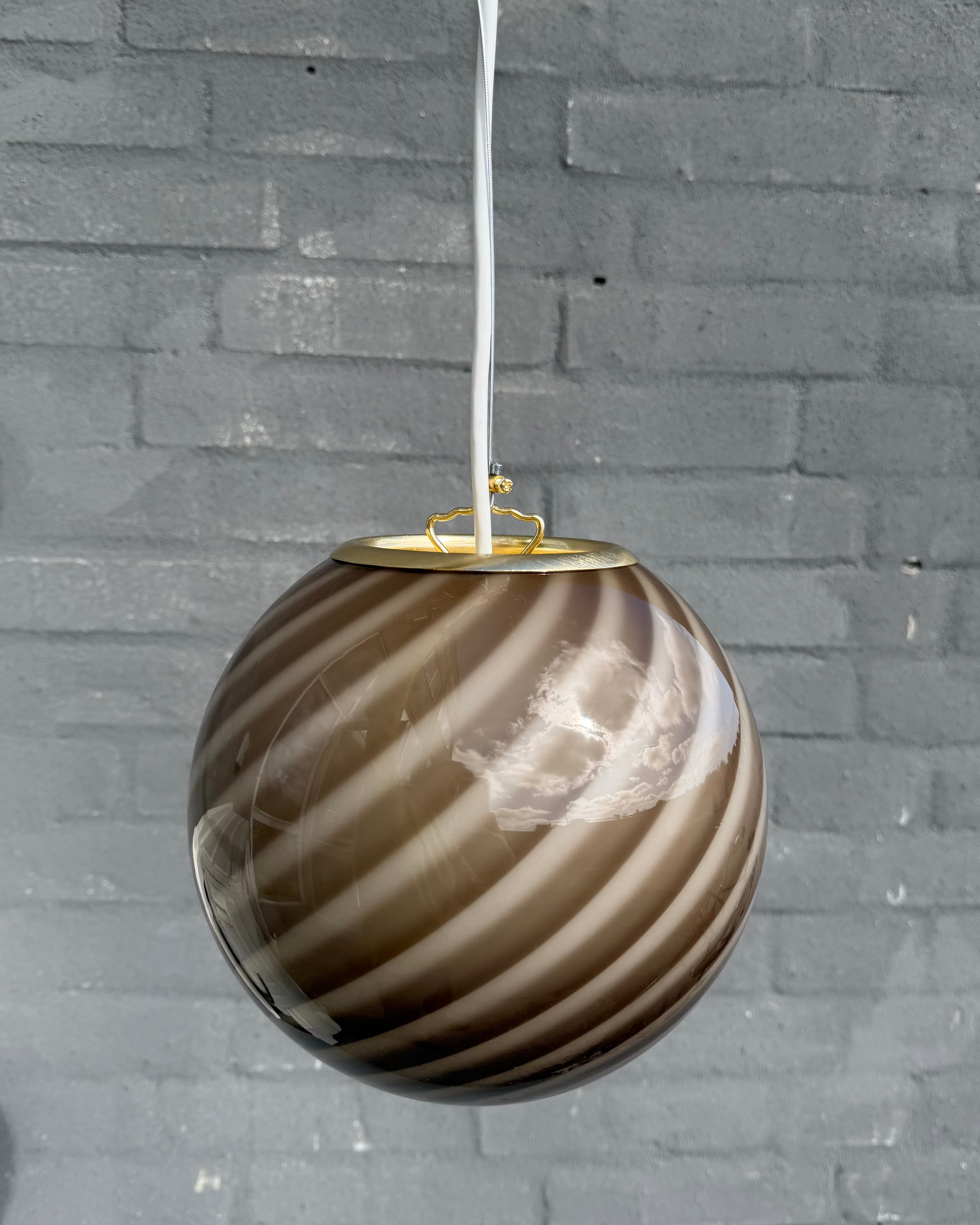 Murano Candy pendant gray/brown swirl D:20 cm