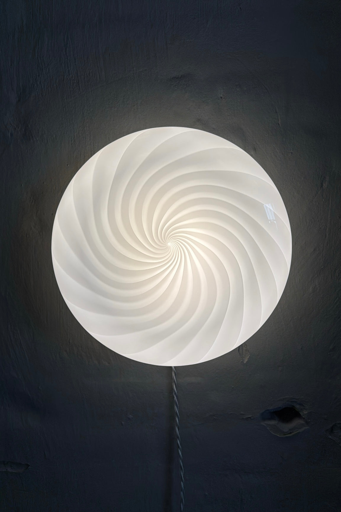 Murano Candy plafond vit swirl D:30 cm