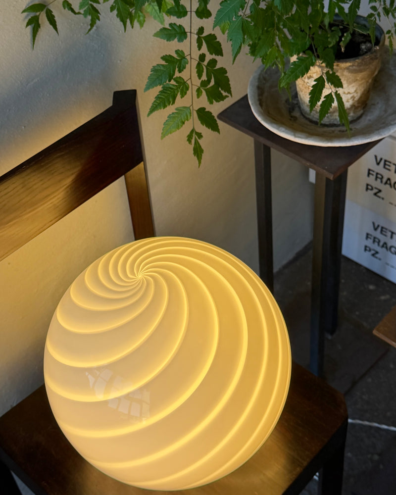 Murano Lampe de table Candy blanche tourbillon D:30 cm