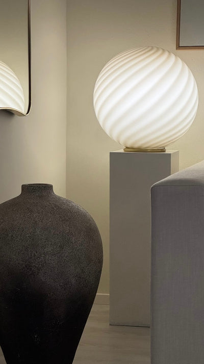 Murano Candy floor lamp gray brown swirl D:40 cm