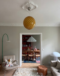 Stor Murano Candy pendel lyseblå swirl D:40 cm