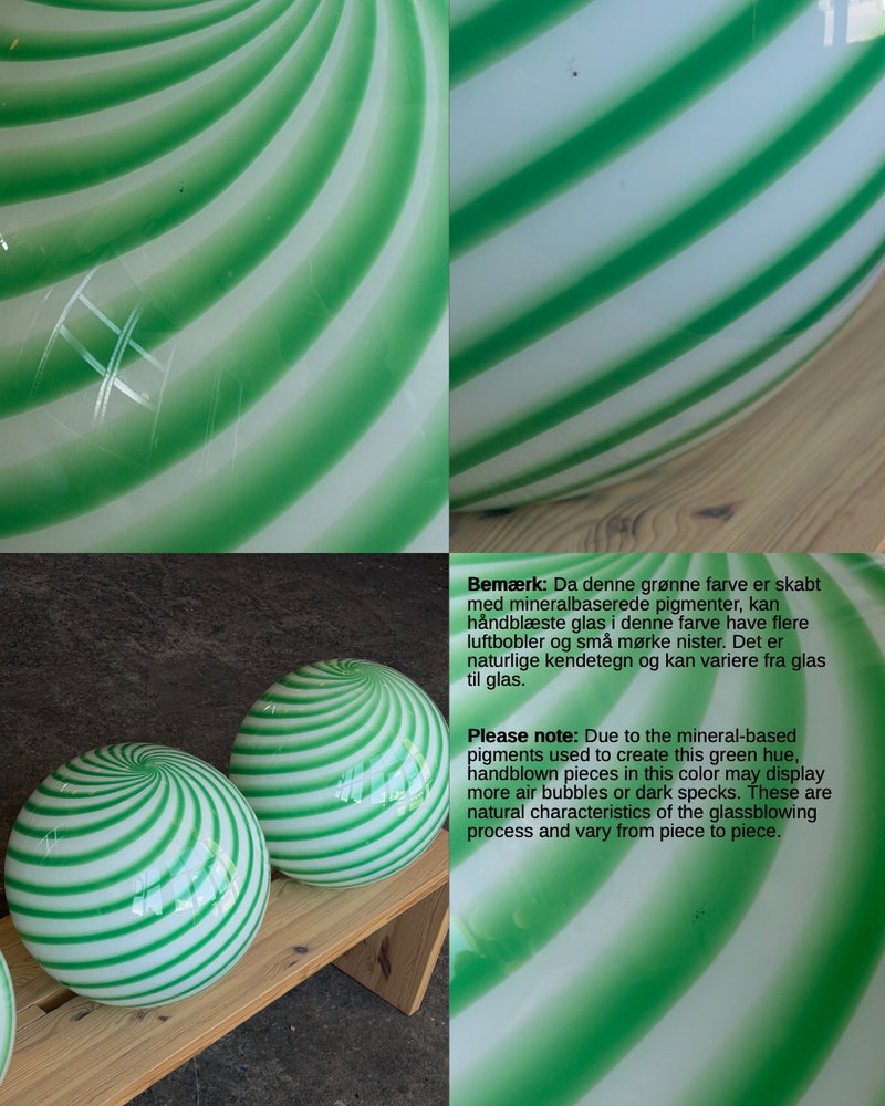 Murano Candy pendant green/white swirl D:20 cm