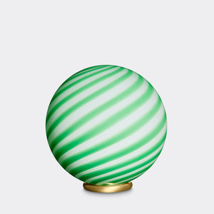 Murano Candy bordlampe grøn/hvid swirl D:30 cm