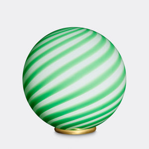 Murano Candy floor lamp green/white swirl D:40 cm
