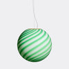 Stor Murano Candy pendel grøn/hvid swirl D:40 cm