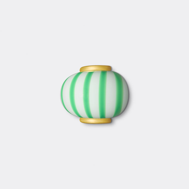 Murano Candy vägglampa gröna ränder 21x15cm