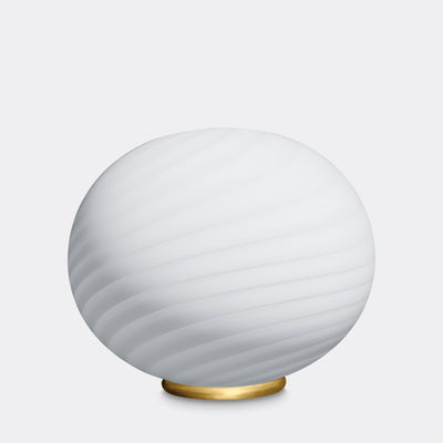 Murano Candy oval gulvlampe hvit swirl D:40 cm