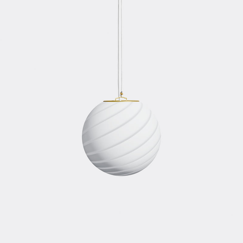Murano Suspension bonbon blanche swirl D:20 cm
