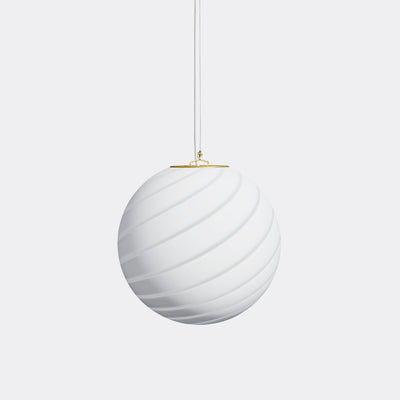 Murano Candy-Pendelleuchte weiß mit Wirbel D:30 cm