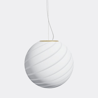 Große Murano runde weiße Swirl-Lampe Pendel D:40 cm