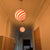 Murano Candy lampa wisząca bordowy czerwony/biały swirl Ø:20 cm