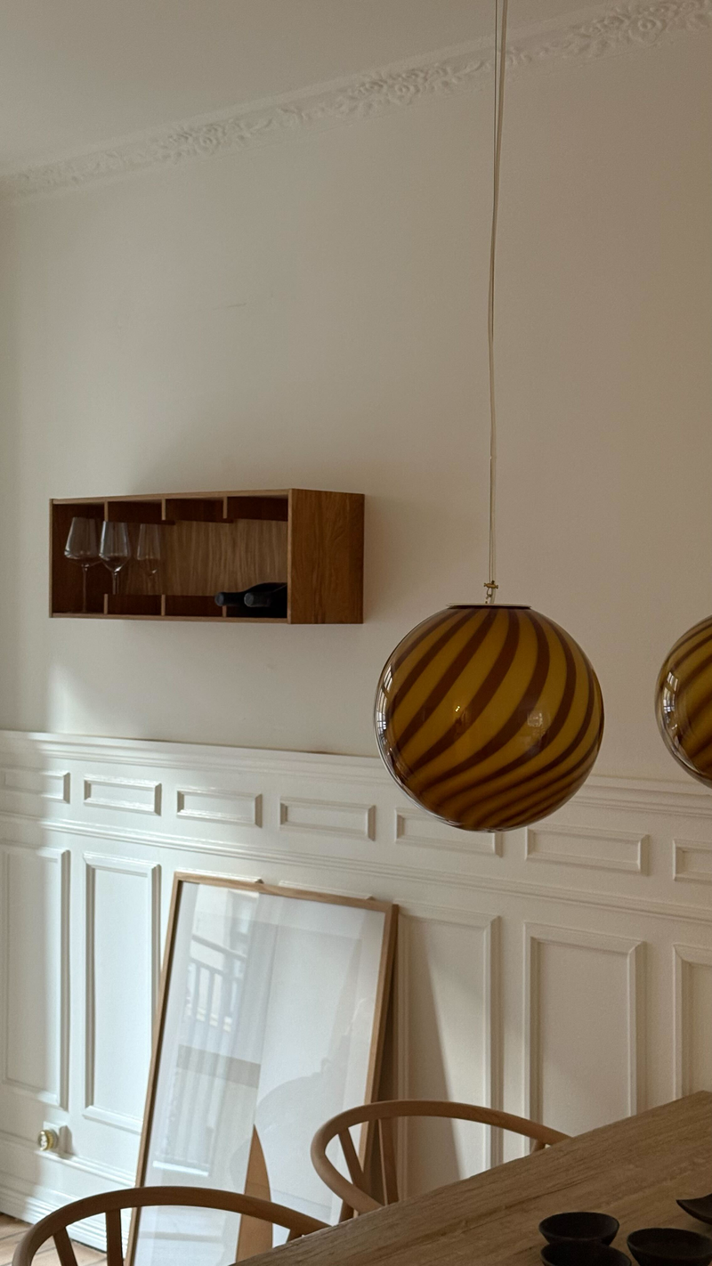 Murano Candy pendant orange amber swirl D:30 cm