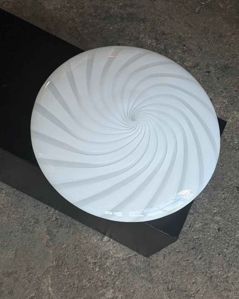 Large Murano Candy ceiling light white swirl D:40 cm