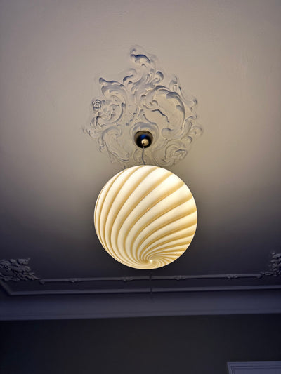 Stor Murano Candy lampa wisząca szaro-brązowy swirl D:40 cm