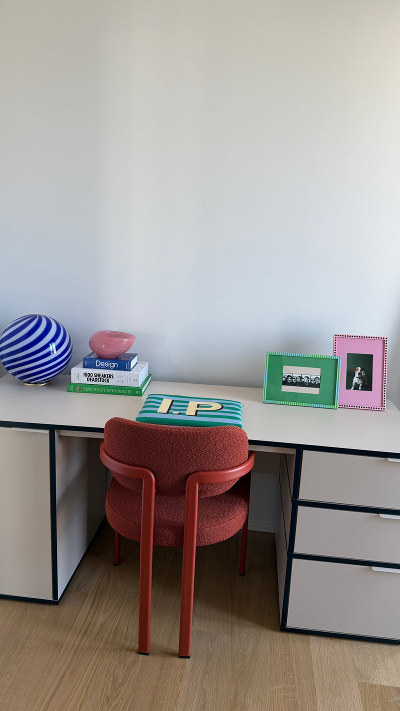 Murano Candy table lamp cobalt blue/white swirl D:30 cm