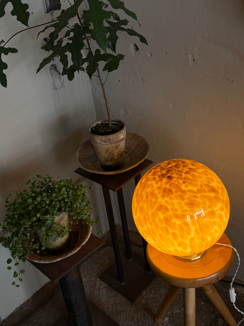 Murano Candy lampe de table en verre ambre swirl D : 30 cm