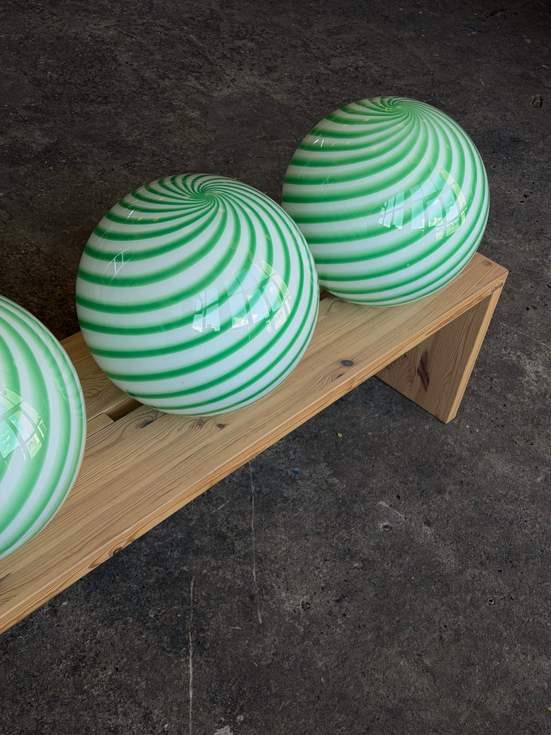 Murano Candy floor lamp green/white swirl D:40 cm
