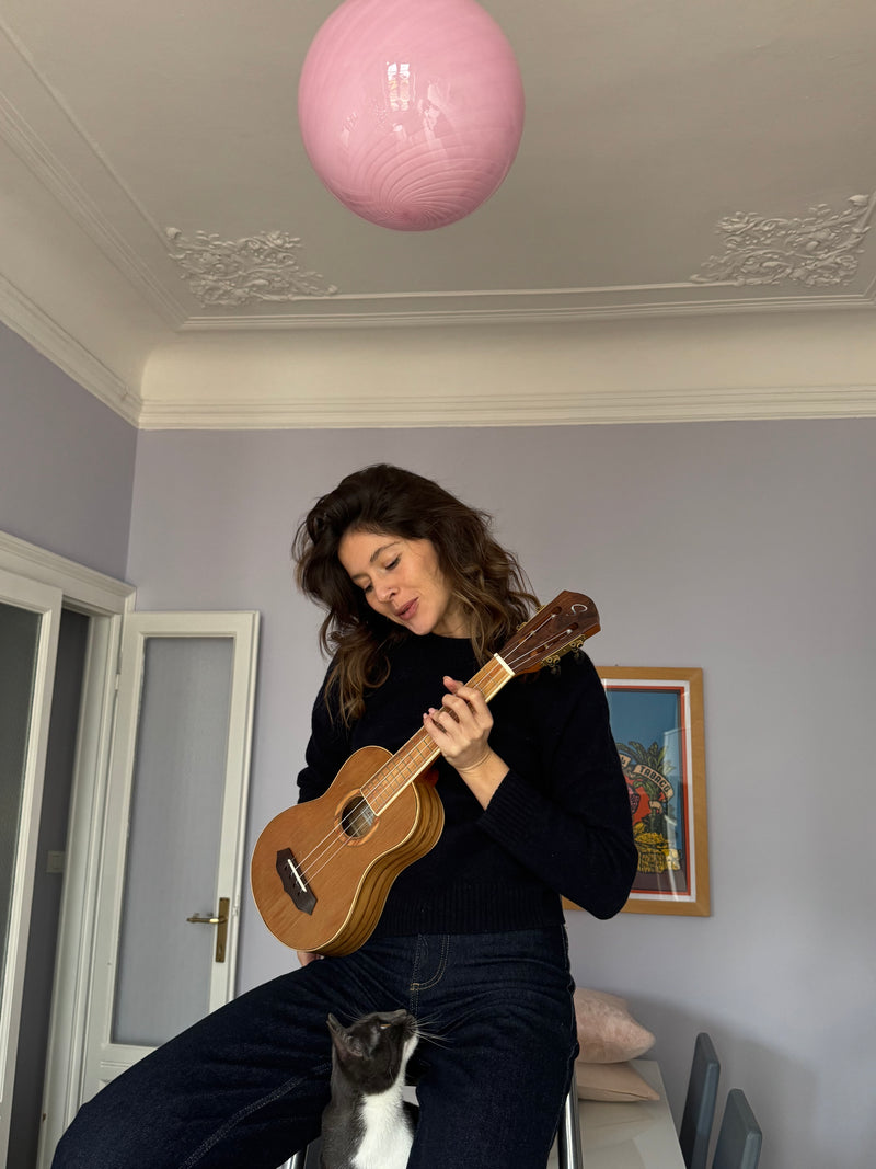 Murano Candy pendel bubble gum lyserød D:30 cm