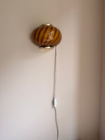 Murano Applique murale bonbon orange ambre tourbillon 21x15cm