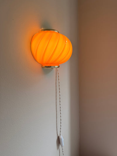 Murano Applique murale bonbon orange ambre tourbillon 21x15cm