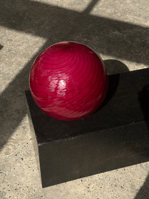 Murano Candy Table Lamp Wine Red Swirl D:30 cm