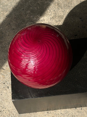 Murano Candy pendel vinrød swirl D:30 cm