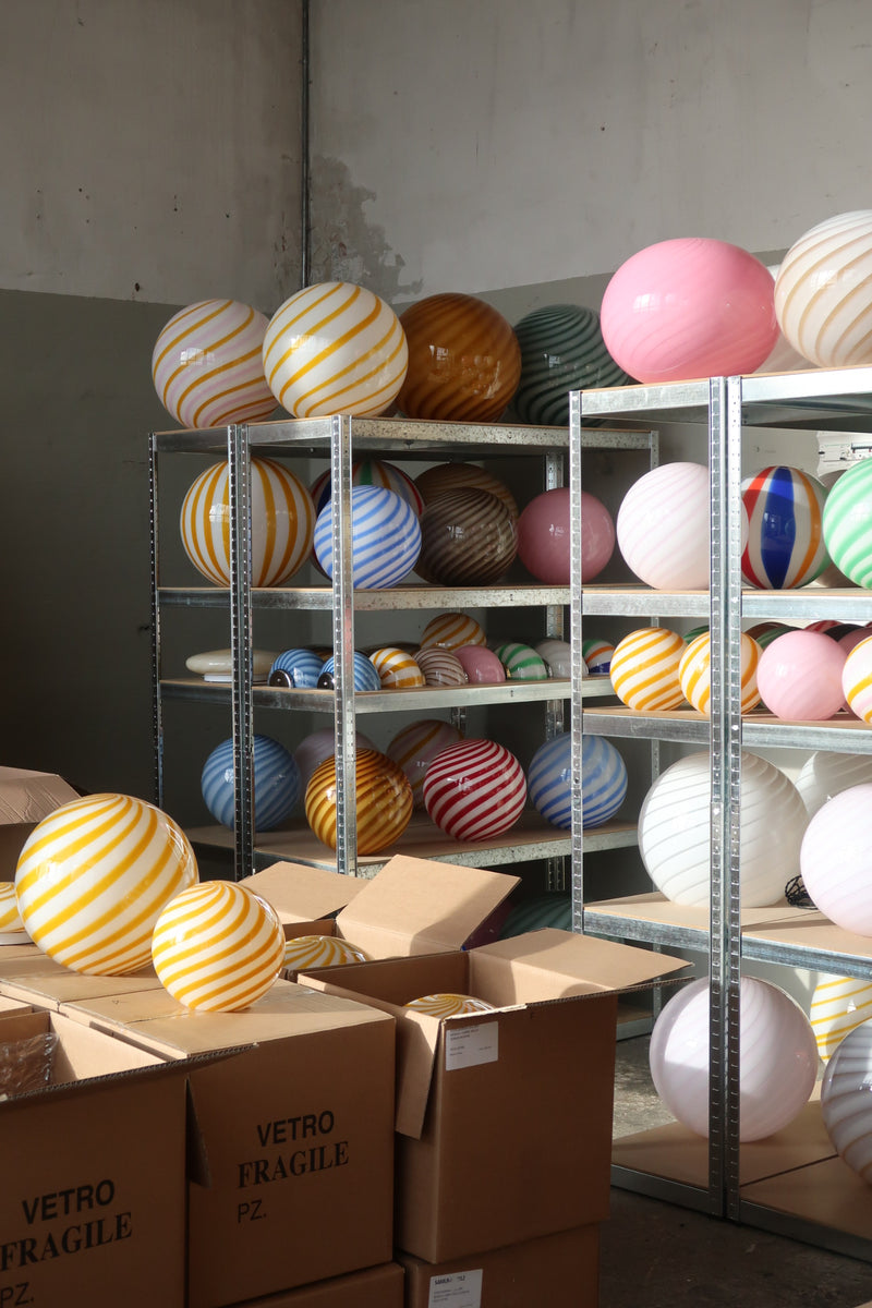 Murano Candy plafond gul/hvid swirl D:30 cm [archive]