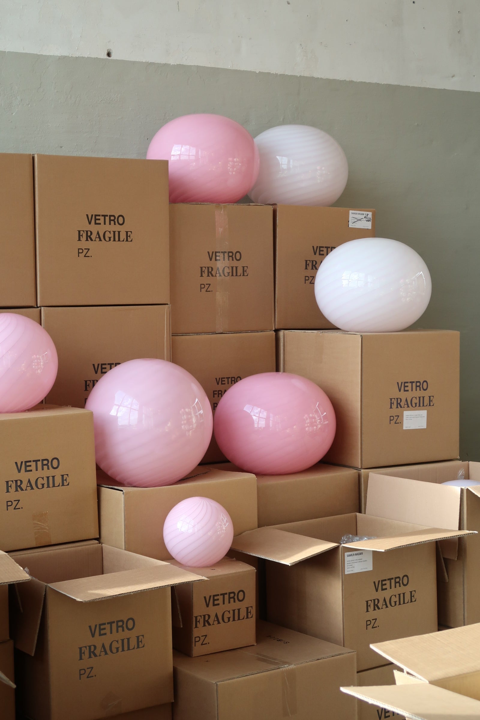 Murano Candy pendel bubble gum lyserød D:20 cm [archive]