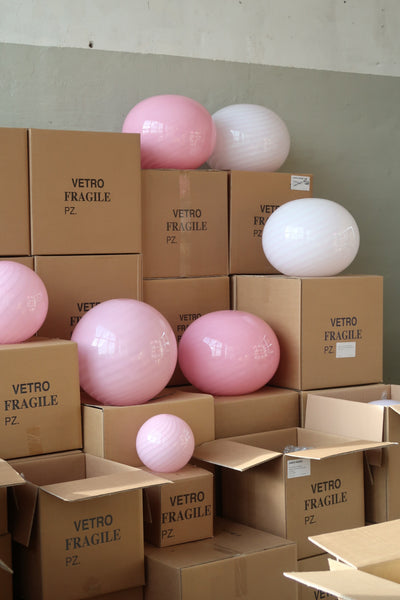 Murano Candy pendel bubble gum lyserød D:20 cm [archive]