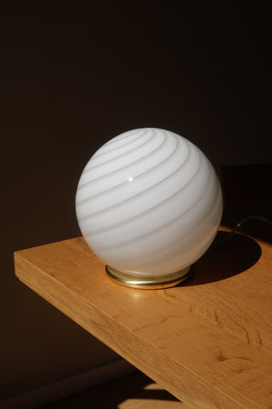 Murano Candy lampa stołowa biały wir D:20 cm