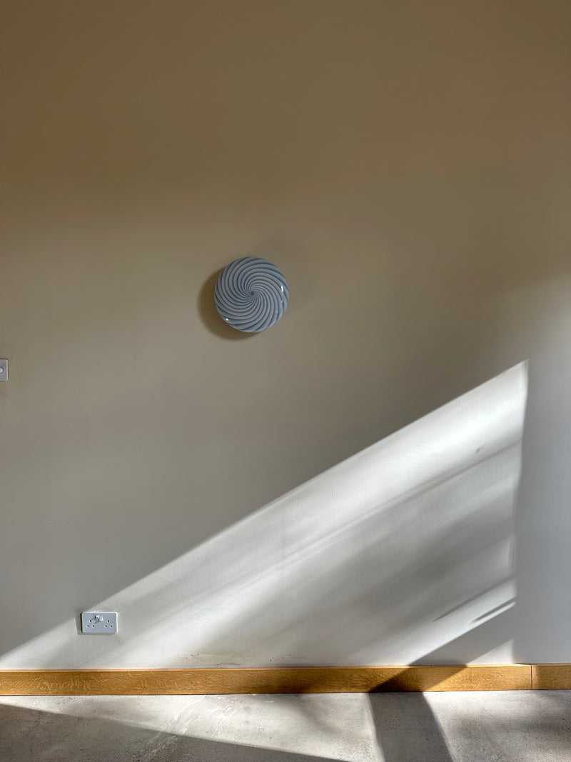 Murano Candy plafond blå swirl D:30 cm