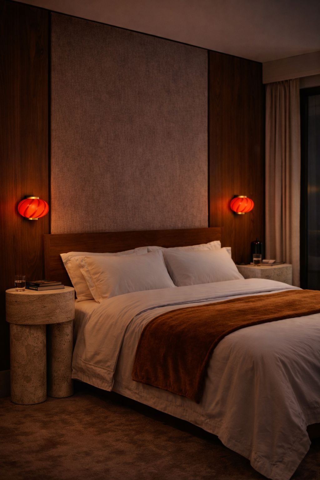 Murano Candy vägglampa djup röd swirl 21x15cm