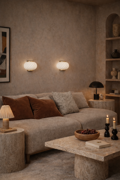 Murano Candy wall lamp white swirl 21x15cm