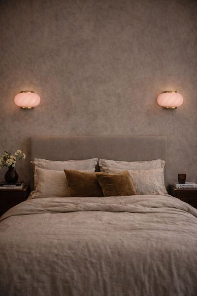 Murano Candy vägglampa mjuk ljusrosa swirl 21x15cm