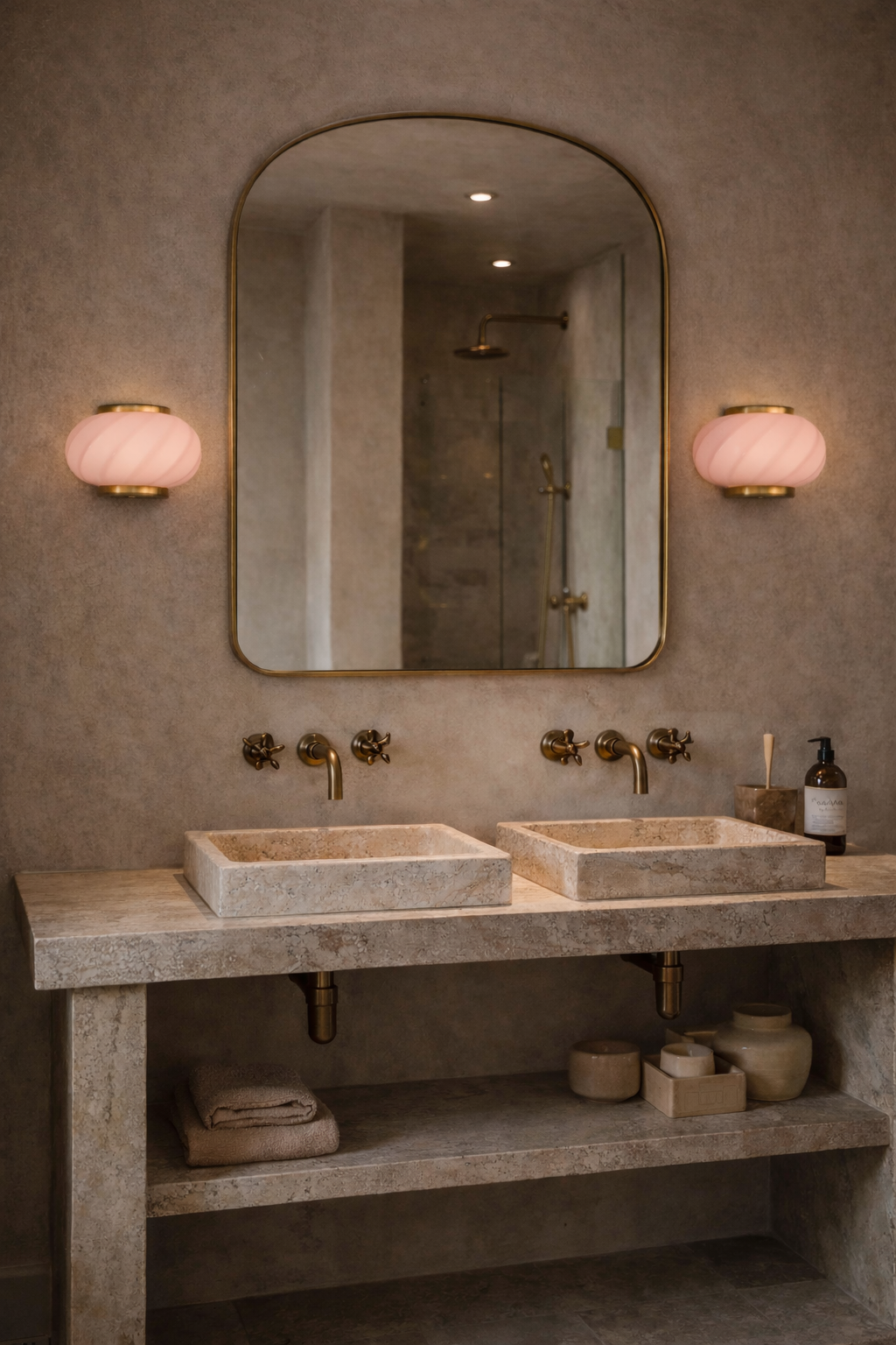 Murano Candy vägglampa mjuk ljusrosa swirl 21x15cm