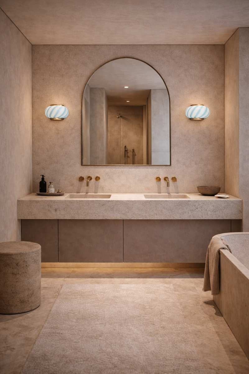 Murano Candy vägglampa blå swirl 21x15cm