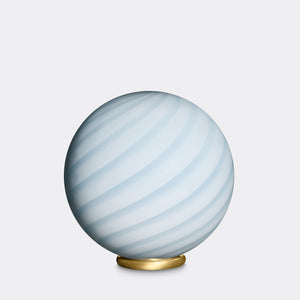 Murano Candy Table Lamp Light Blue Swirl D:30 cm