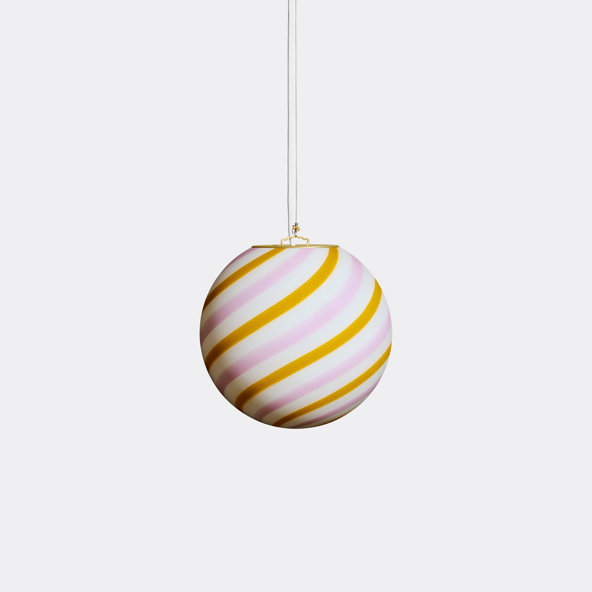 Murano Candy pendel gul/lyserød swirl D:20 cm
