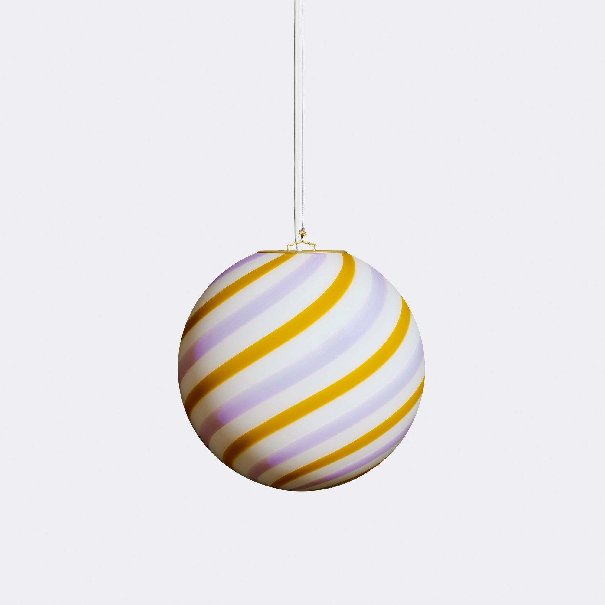 Murano Candy pendant yellow/purple swirl D:30 cm