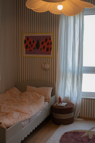 Murano Candy væglampe lyserøde/gule striber 21x15cm