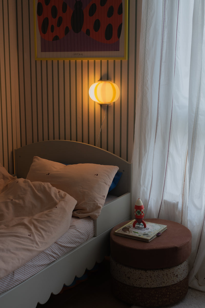 Murano Candy væglampe lyserøde/gule striber 21x15cm