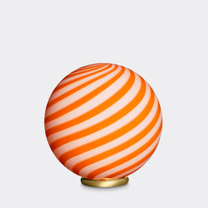 Murano Candy bordlampe orange/hvid swirl D:30 cm