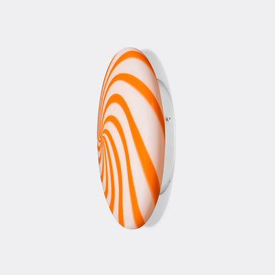 Murano Candy ceiling light orange/white swirl D:30 cm