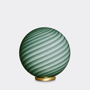 Murano Candy bordlampe petrolium grøn swirl D:30 cm