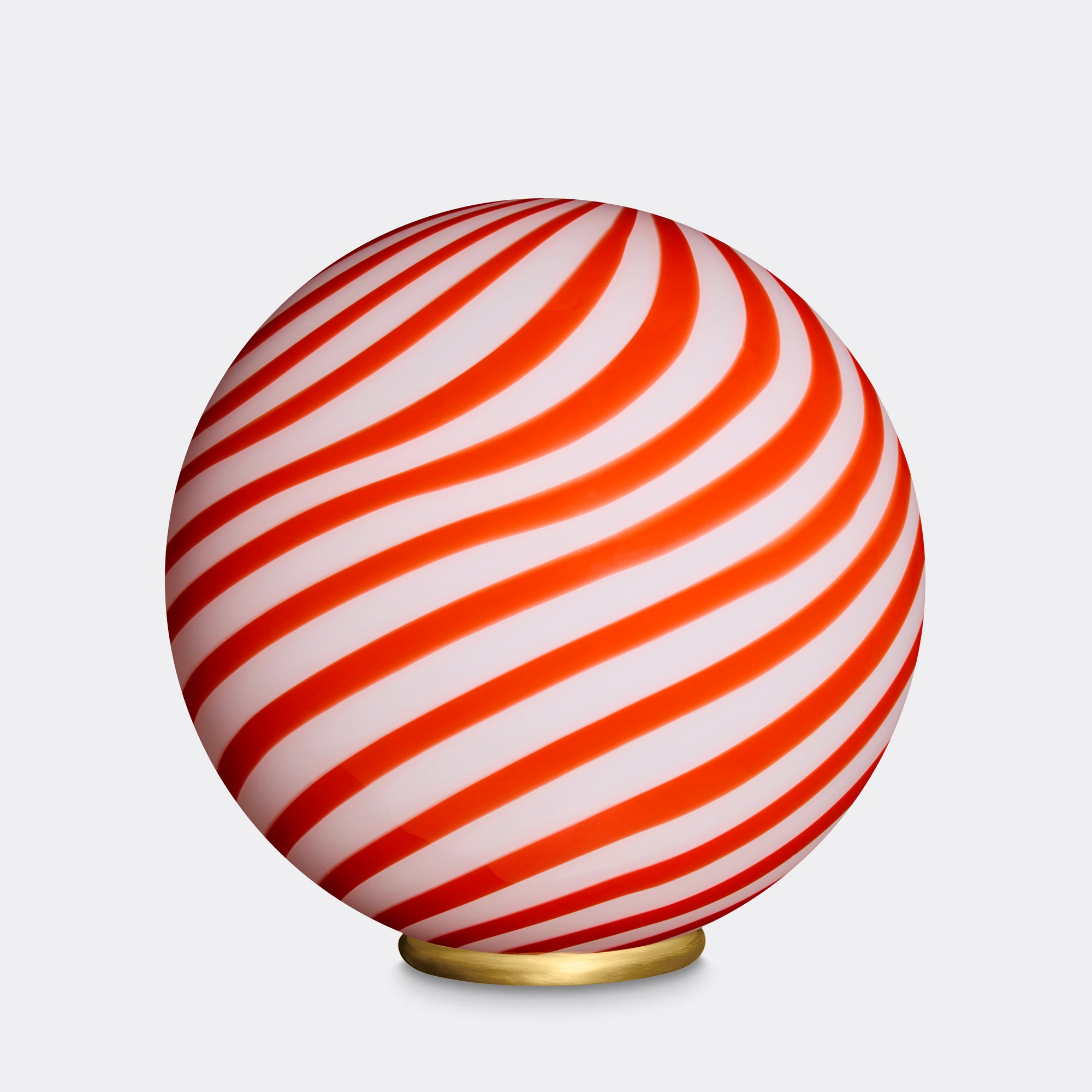 Murano Candy gulvlampe rød/hvid swirl D:40 cm